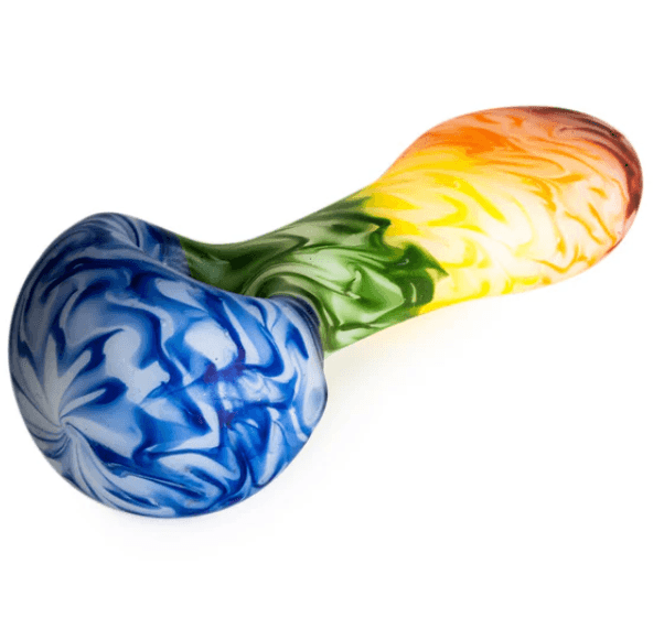 Frosted Rainbow Spoon Hand Pipe
