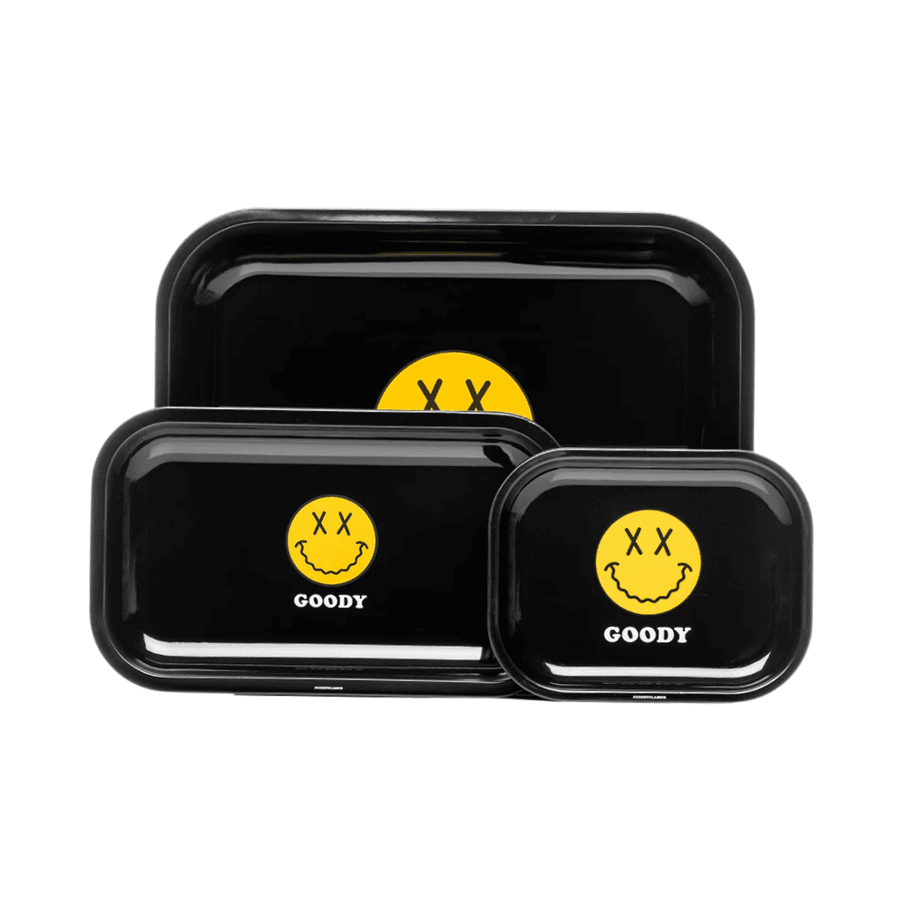 Glass Metal Rolling Tray Black