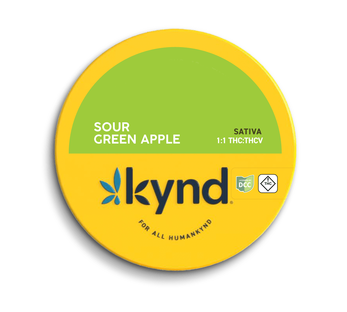 Kynd Sour Green Apple 1:1 THC:THCV Gummy 100mg (10ct)