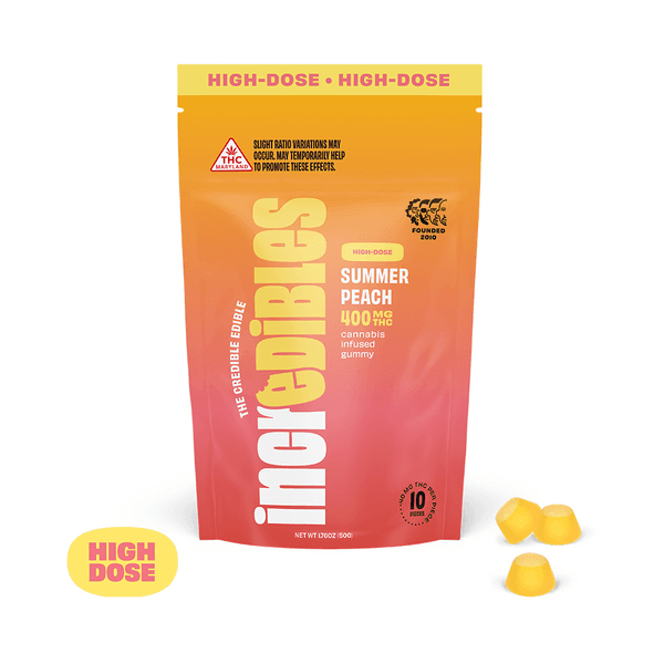Summer Peach High Dose | Gummies | 10 pack | 400mg THC
