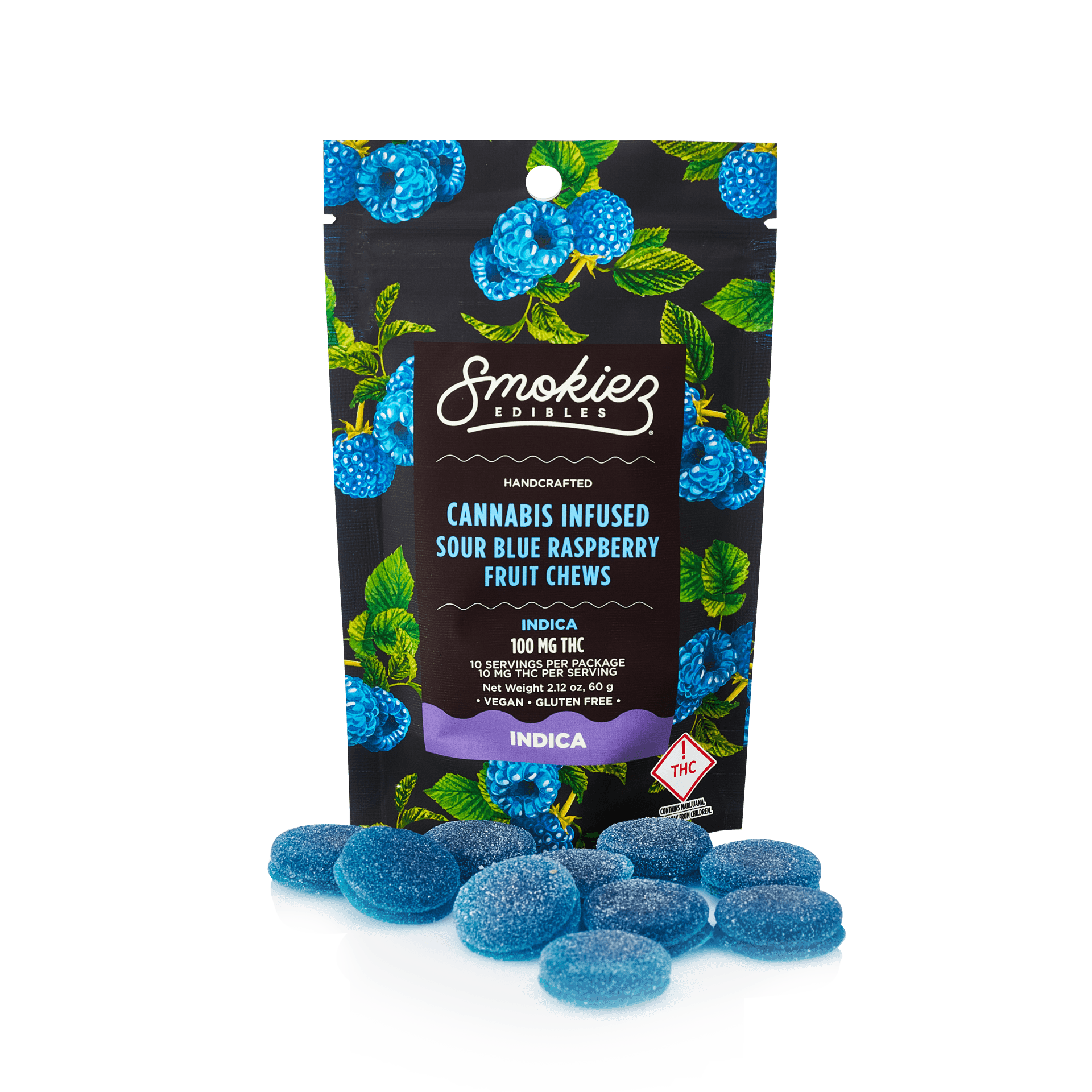 Sour Blue Razzberry Gummies 110mg (Indica)