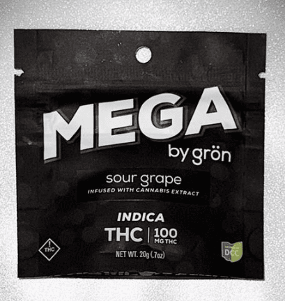 Mega Sour Grape Gummies 100mg (2-Pack | 50mg Each)