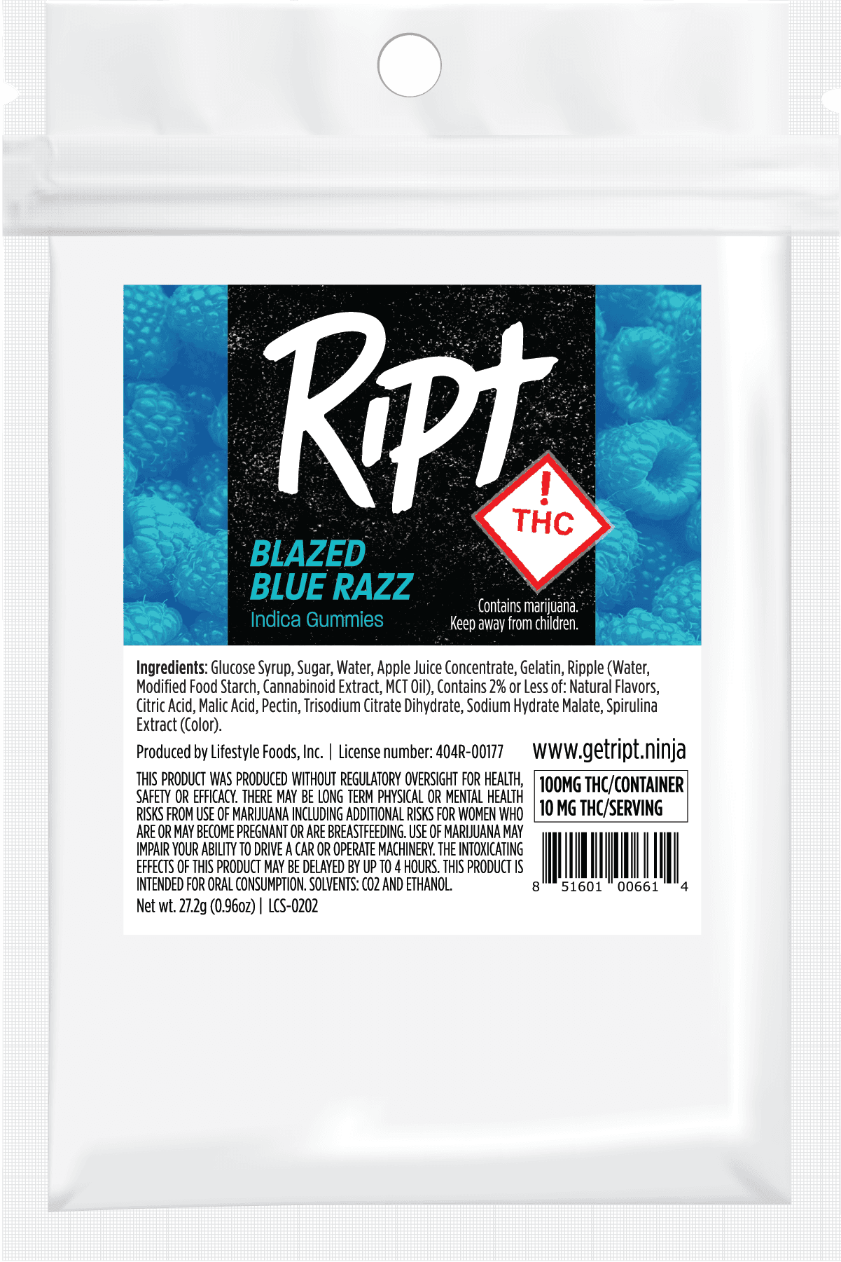 Blazed Blue Razz, Indica Thc