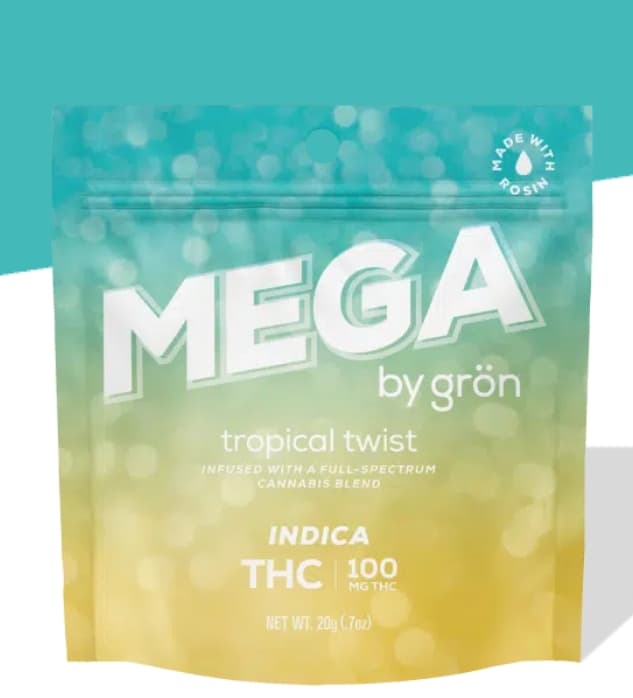 Mega Tropical Twist Gummies 100mg (50mg ea | 2-Pack)