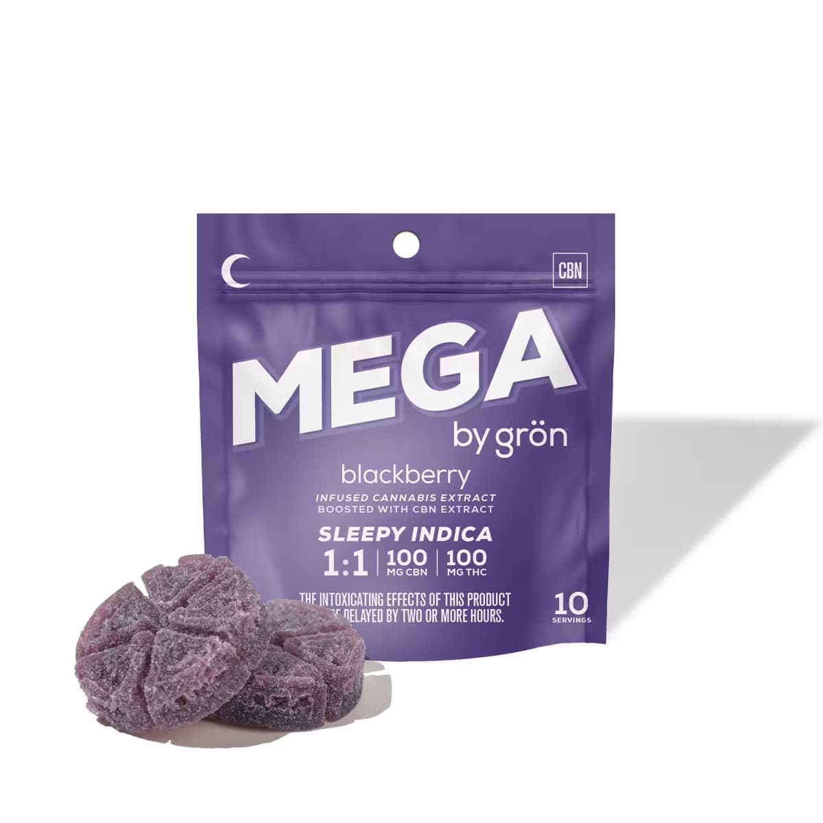 Blackberry Mega Pearl 1:1 CBN Gummies 100mg | 10pk