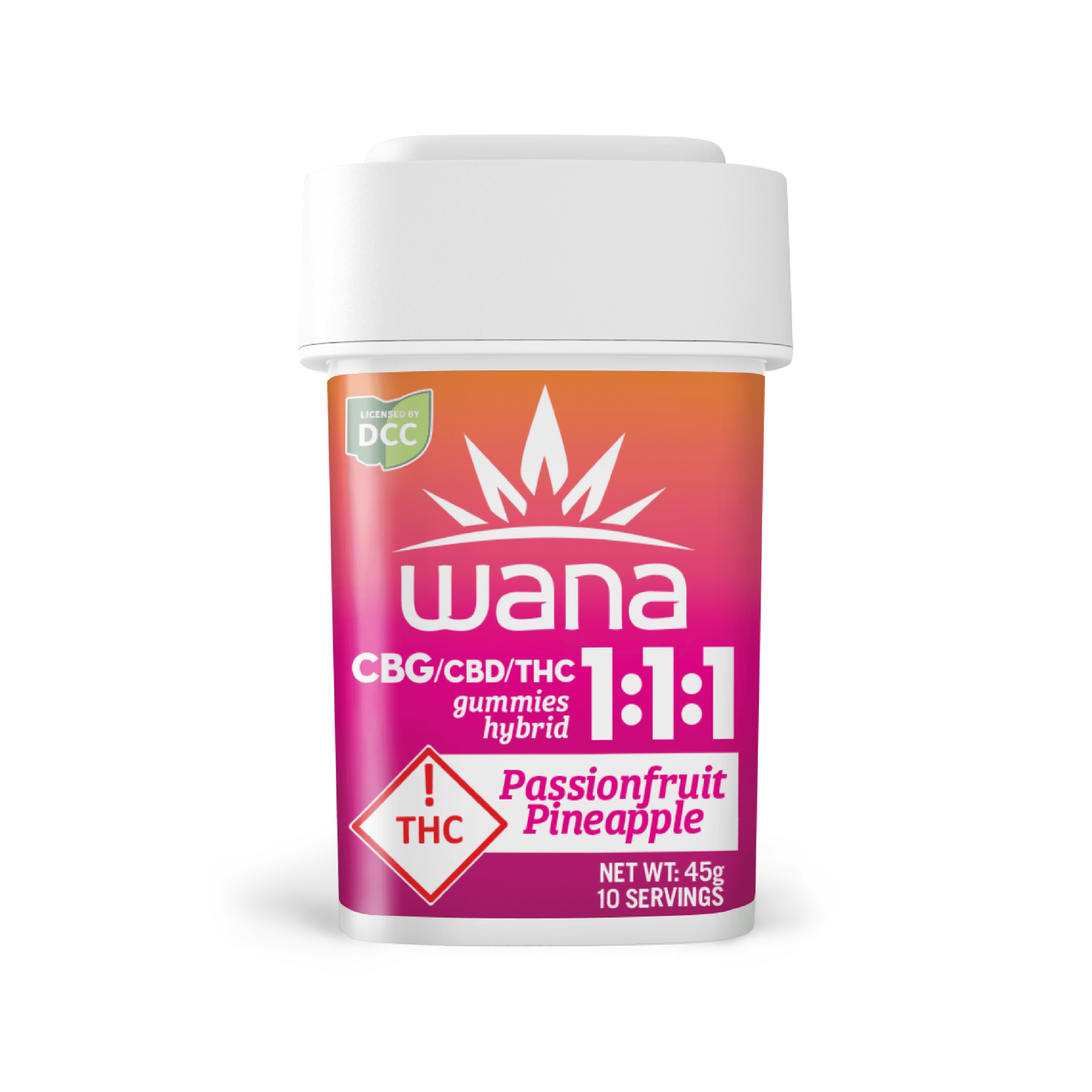 Passionfruit Pineapple 1:1:1 (CBG:CBD:THC) Gummies- 10pk - 100mg