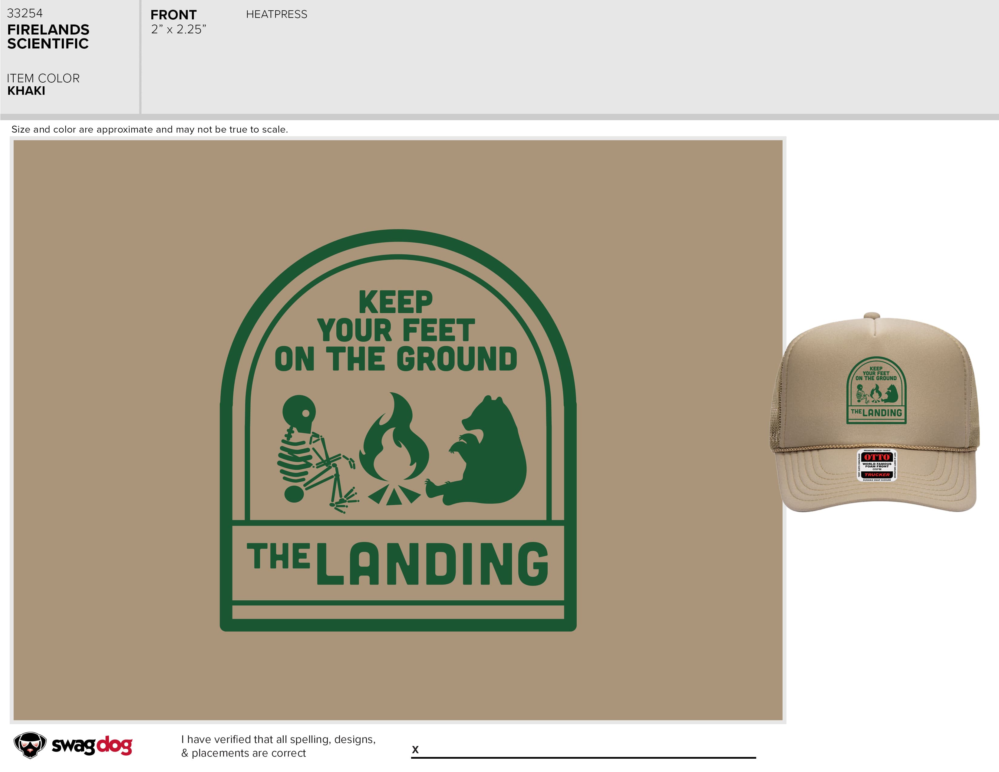 Hat- Campfire Khaki w/ Forest Grn