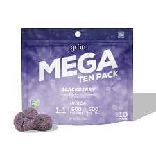 Gummies - Blackberry Mega Pearl 1:1 THC:CBN (I) (10pk) 500mg