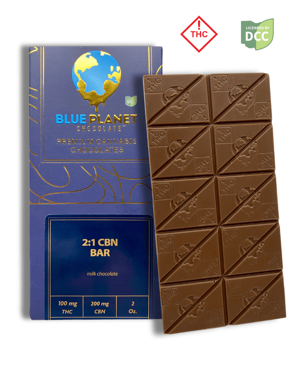 2:1 - Milk Chocolate Bar CBN:THC - 100mg (10pc) - Indica