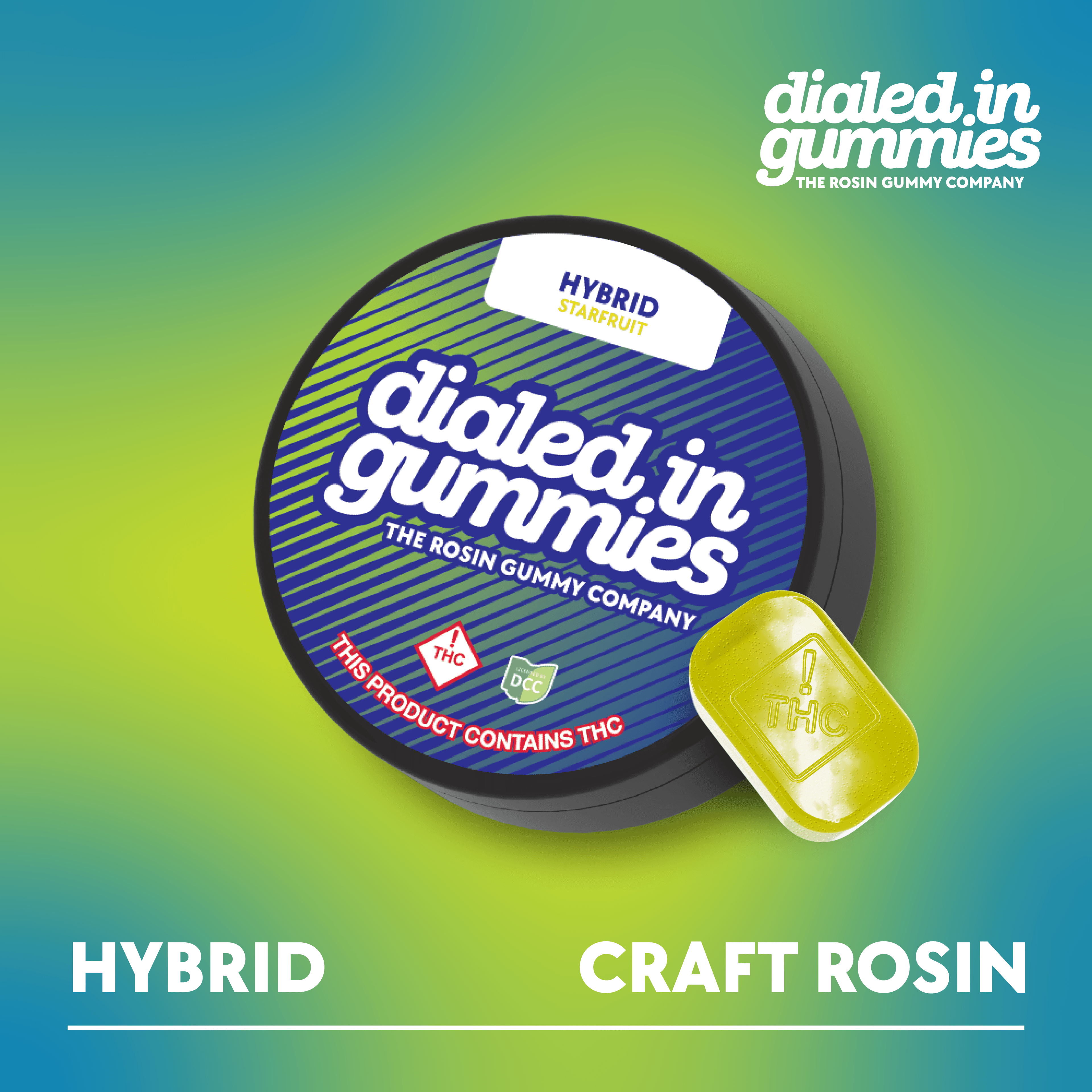 Starfruit Solventless Rosin Gummies  | 10pack | 110mg | Hybrid