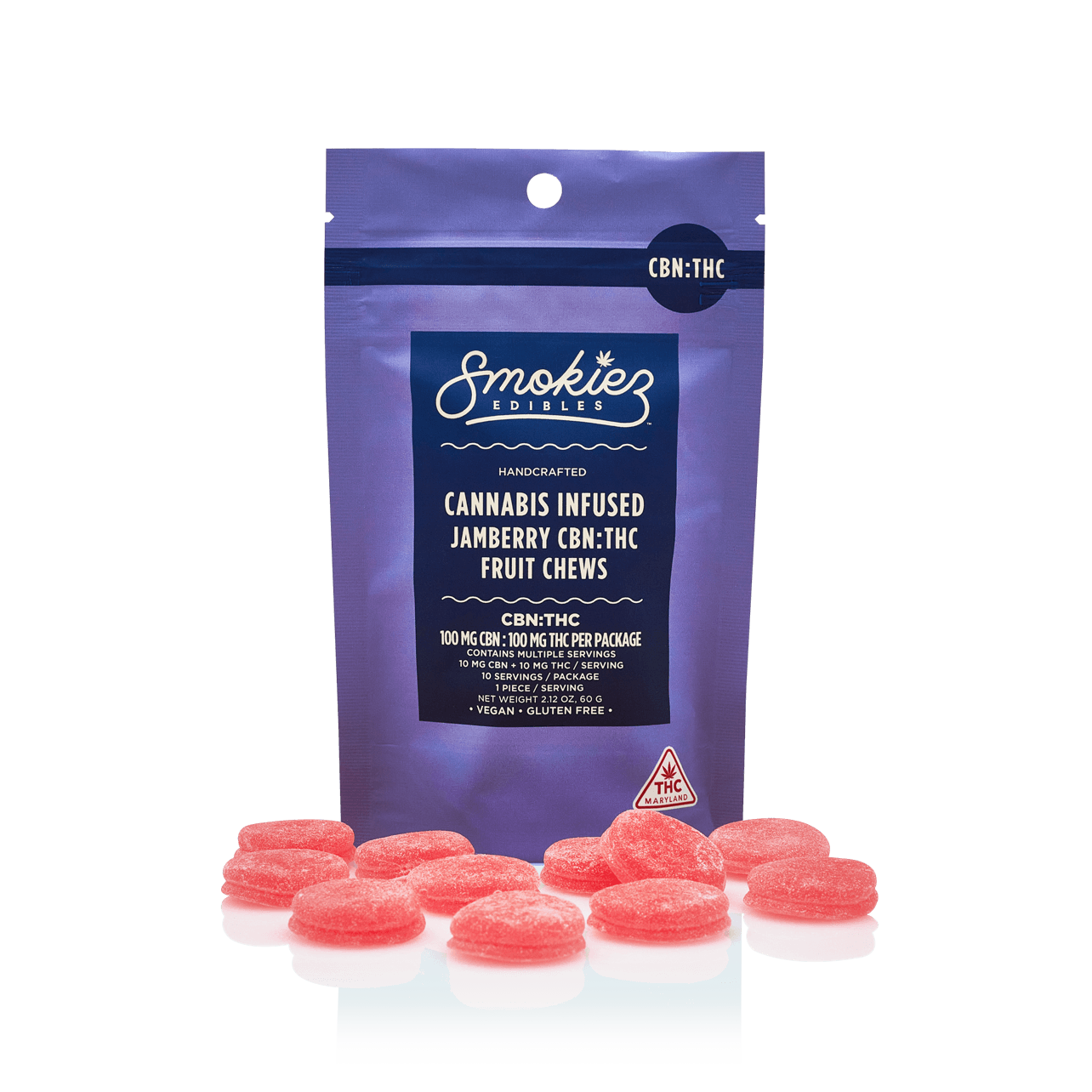 Smokiez 100mg Gummies - Sweet Jamberry 1:1 (CBN:THC, Indica)