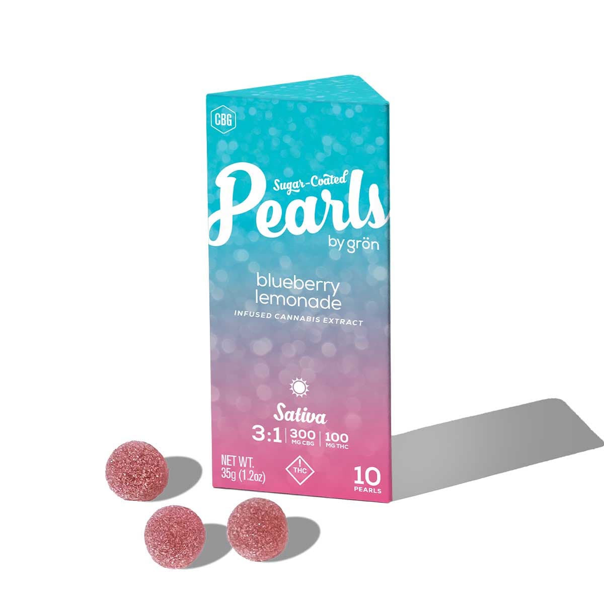Gummies - Blueberry Lemonade Pearls 1:3 THC:CBG (S) (10pk) 100mg