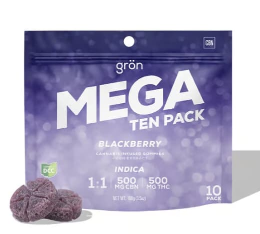 Blackberry MEGA | 1:1 CBN:THC | 10 x 50mg