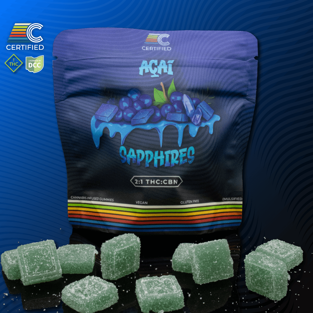 Gummies - Acai Sapphires 2:1 THC:CBN (10pk) 100mg