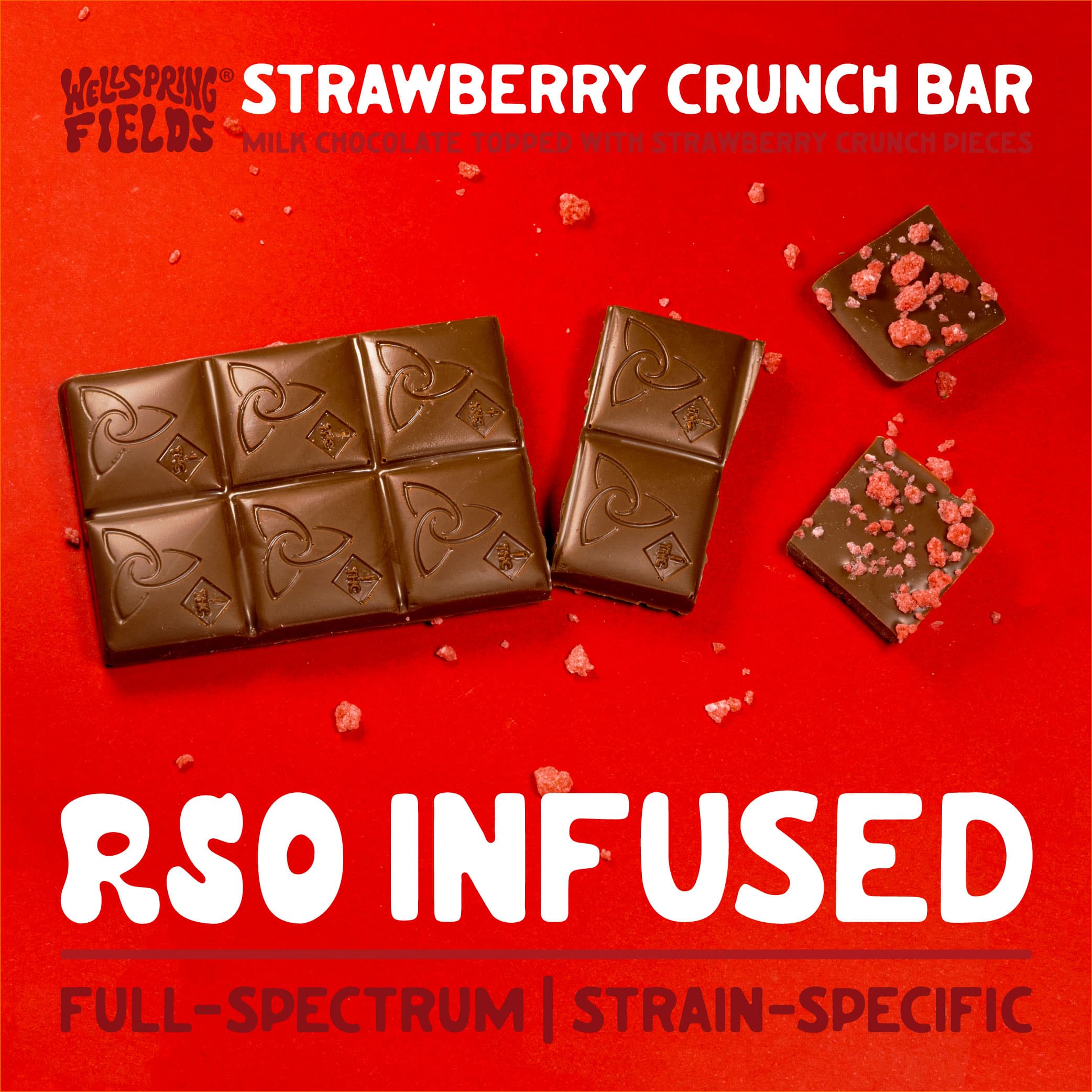 Strawberry Crunch Milk Chocolate Bar 90mg