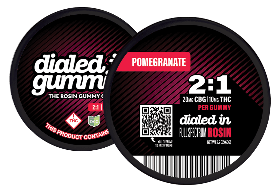 Dialed In: 2:1 CBG Pomegranate - Rosin Gummies 10pk 105mg