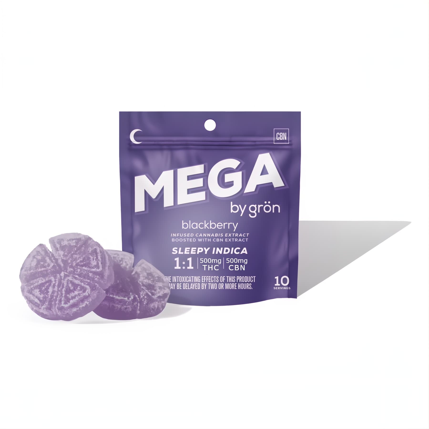 Blackberry Mega Pearls 1:1 CBN Gummies 500mg | 10pk