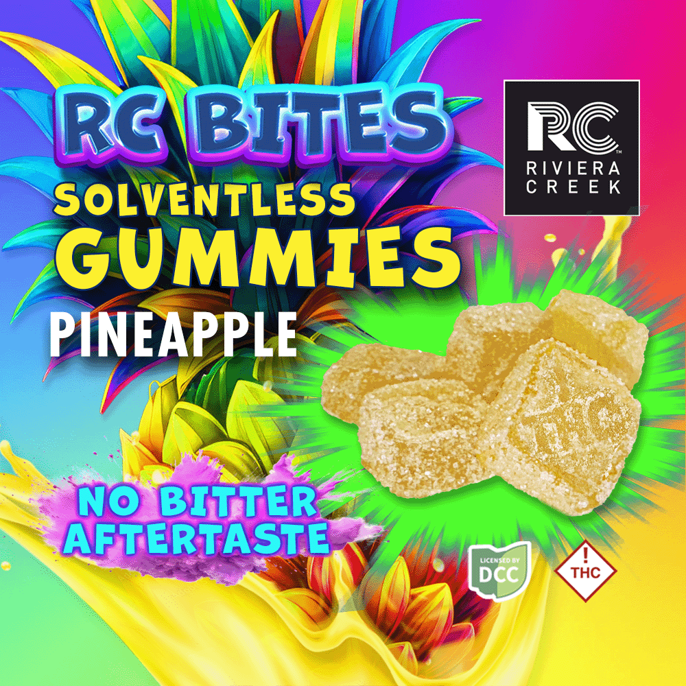 RC Bites Solventless Pineapple Gummies 100mg (10mg ea | 10-Pack)