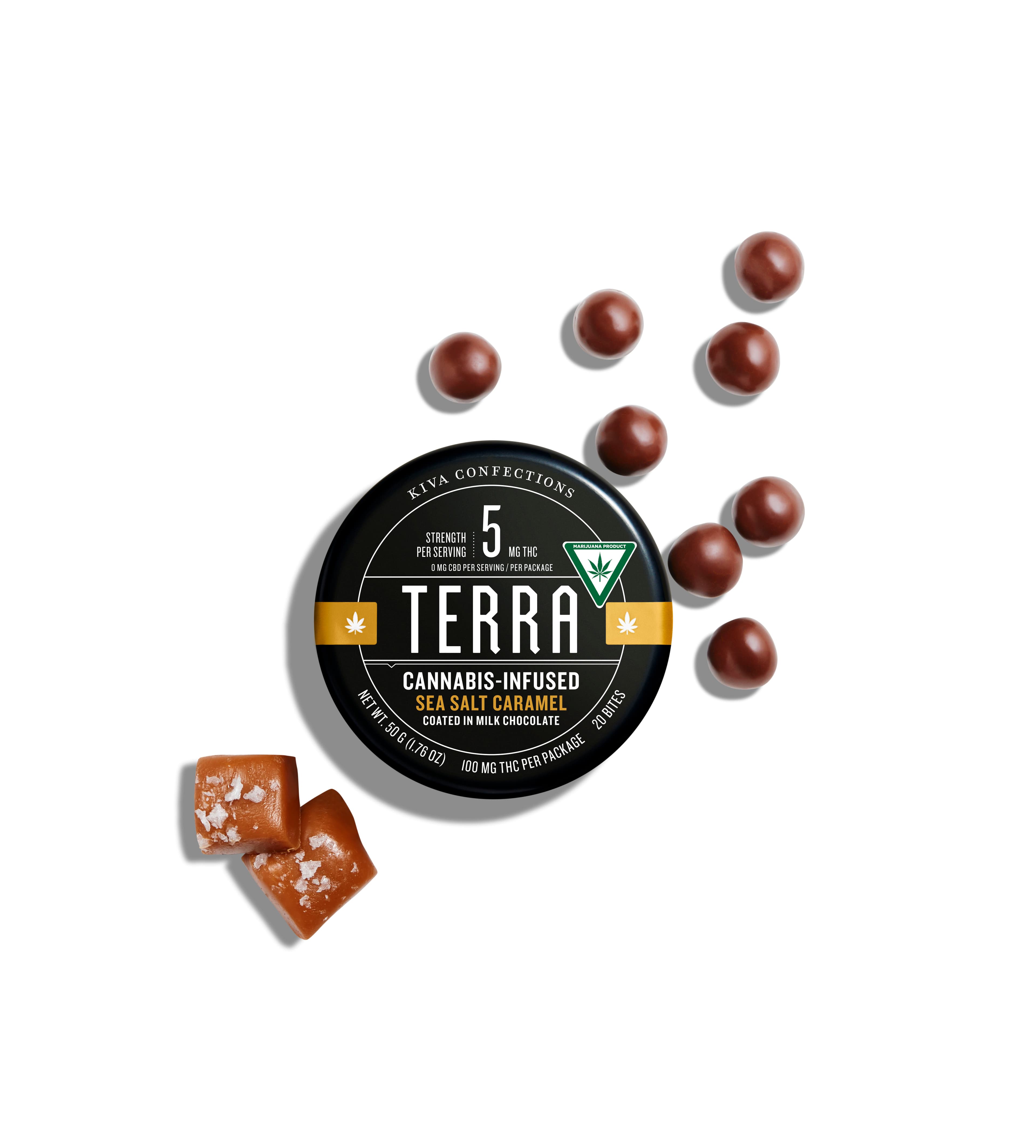 Terra | Sea Salt Caramel Chocolate Bites | 100mg