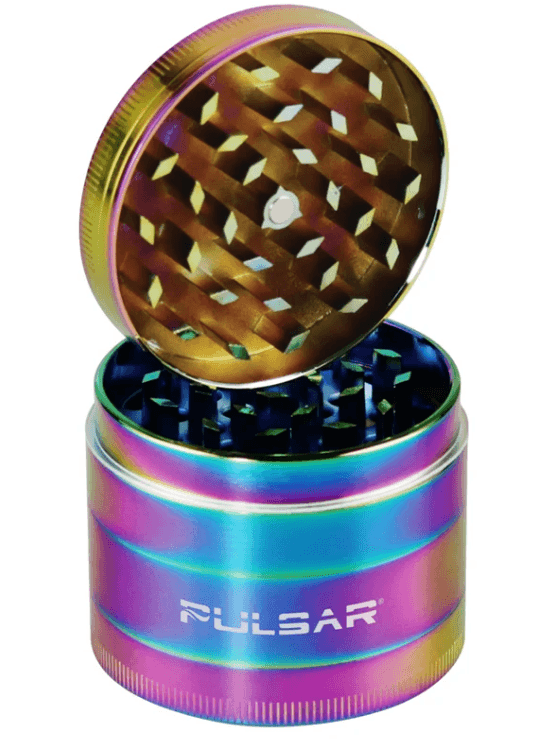 Pulsar-Rainbow Anodized Aluminum Grinder | 4pc | 2.5 | Rainbow