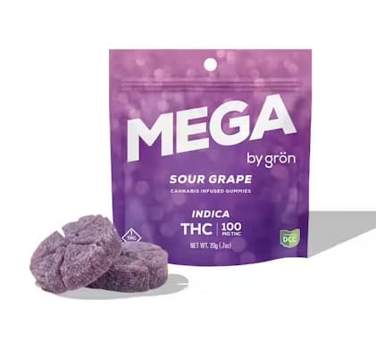 Gummies | Mega Pearl | Sour Grape | 100mg | 2 Pieces