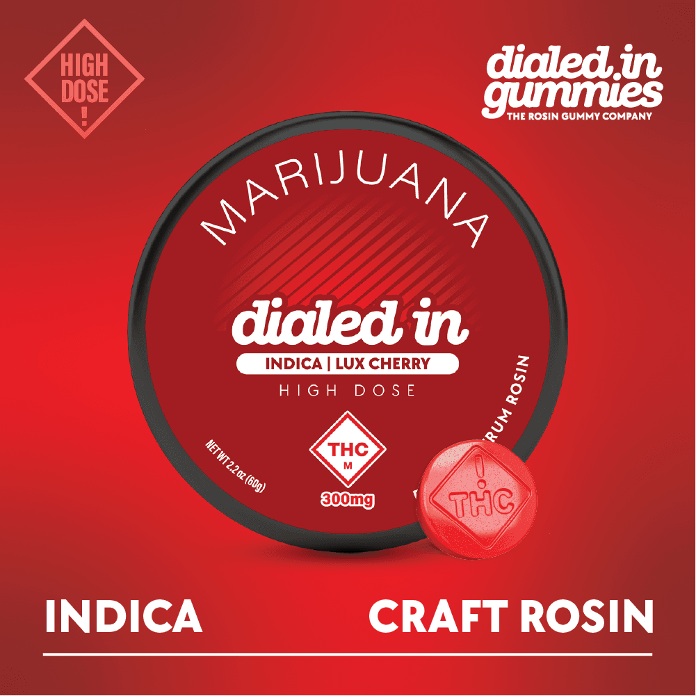 Dialed In: Rosin Gummies | Lux Cherry | Indica | 300mg | 10pk