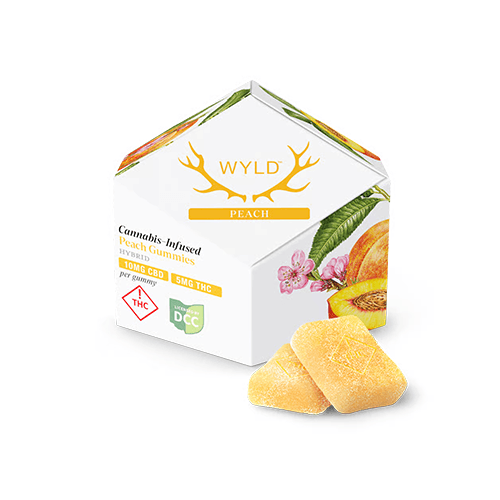 Peach 2:1 CBD:THC Gummies 50mg -10pk