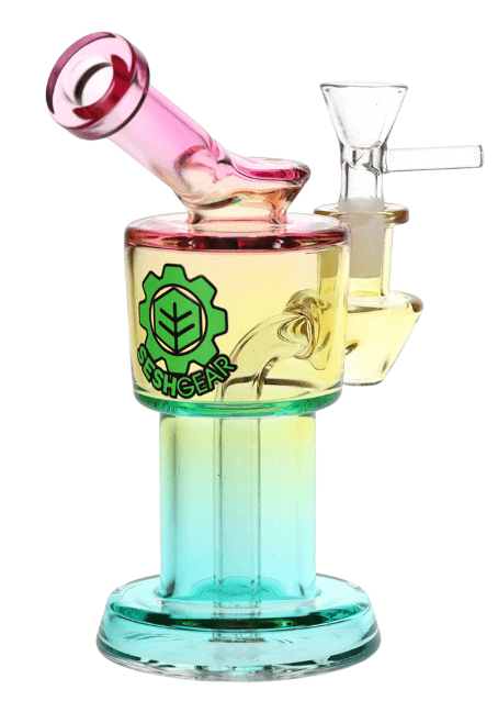 SeshGear Roboto Ombre Glass Water Pipe | 5.25" | 10mm F | Yellow Pink Gradient