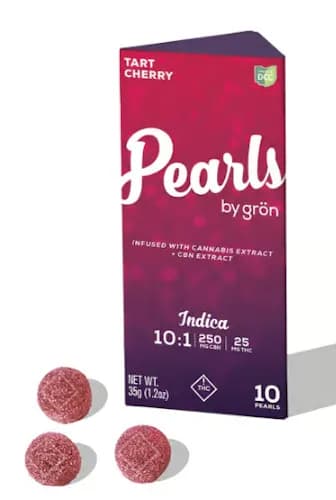 Gron | 10:1 CBN:THC Tart Cherry Pearls | 25mg | 10pk | Indica
