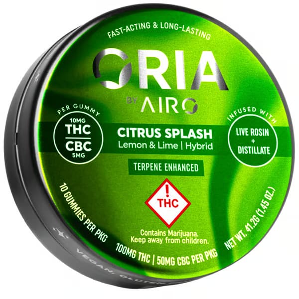 Oria - Citrus Splash | Live Resin Infused Gummies 110mg 2:1 THC:CBC 10pk