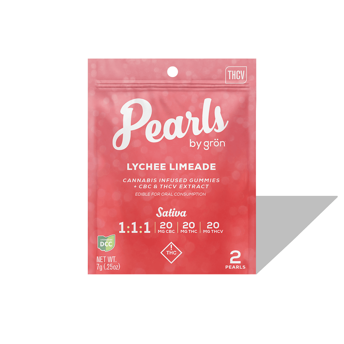 Lychee Limeade 1:1:1 THC:THCV:CBC 2pc | 20mg Gummie Pearls