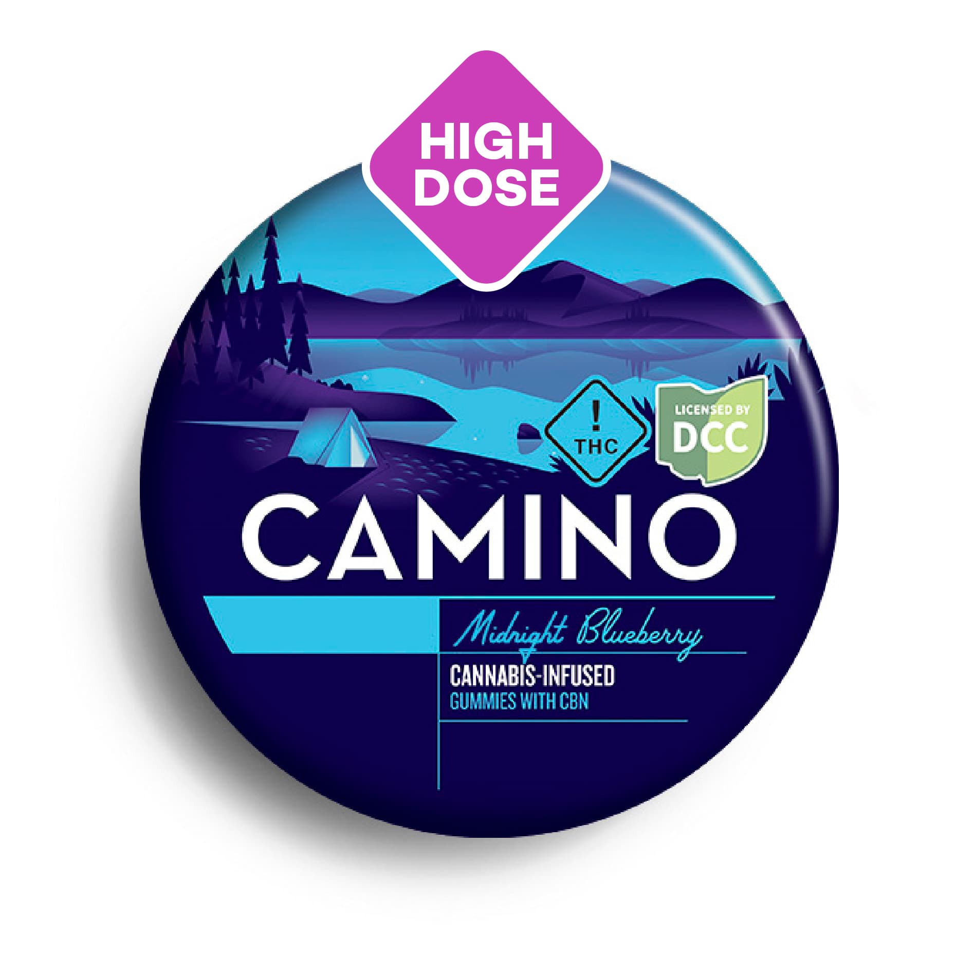Camino - Midnight Blueberry (High Dose) - Gummies - 500mg (20pk) - Indica