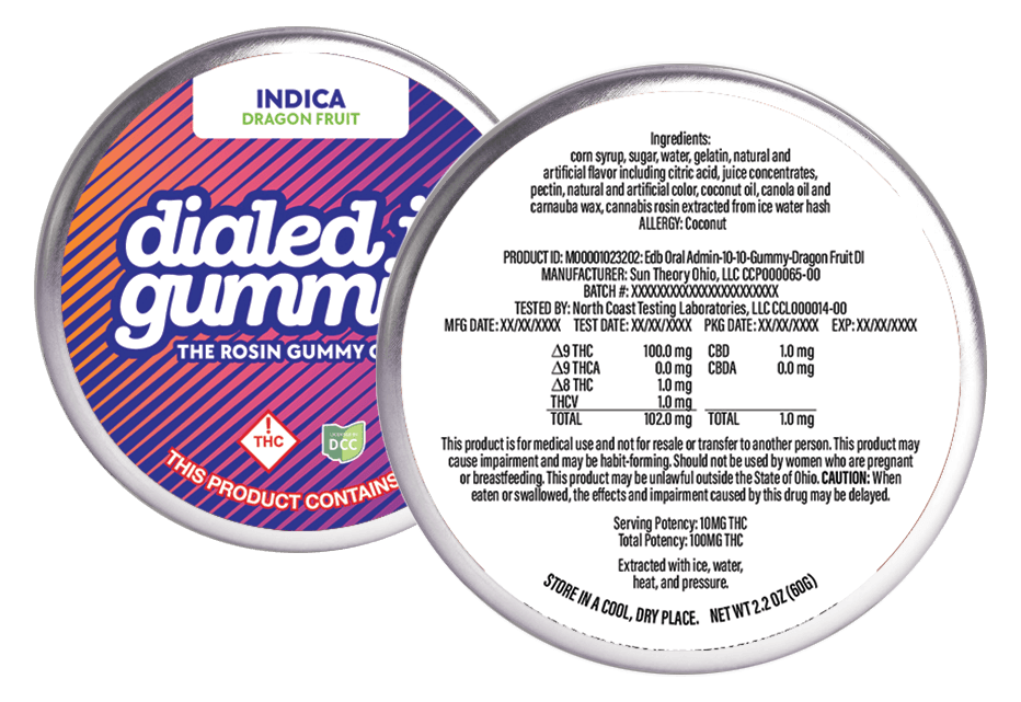 dialed in - Gummies - Dragon Fruit Rosin (I) (10pk) 100mg