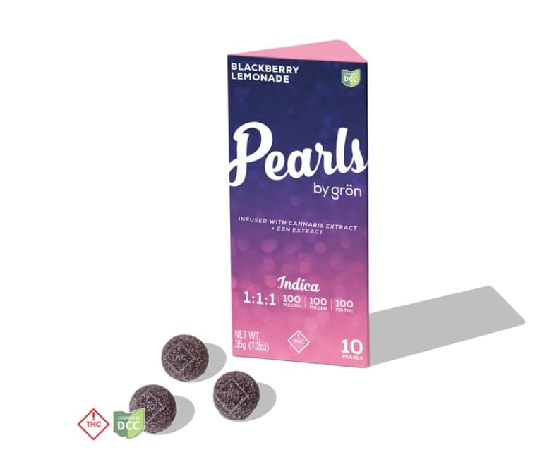 Gummies | Pearl | Blackberry Lemonade | 1:1:1 CBD:CBN:THC | 100mg | 10 Doses