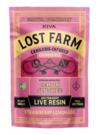 Lost Farms Live Resin Lemon Slushee X Strawberry Lemonade Gummies 100mg (10mg ea | 10-Pack)