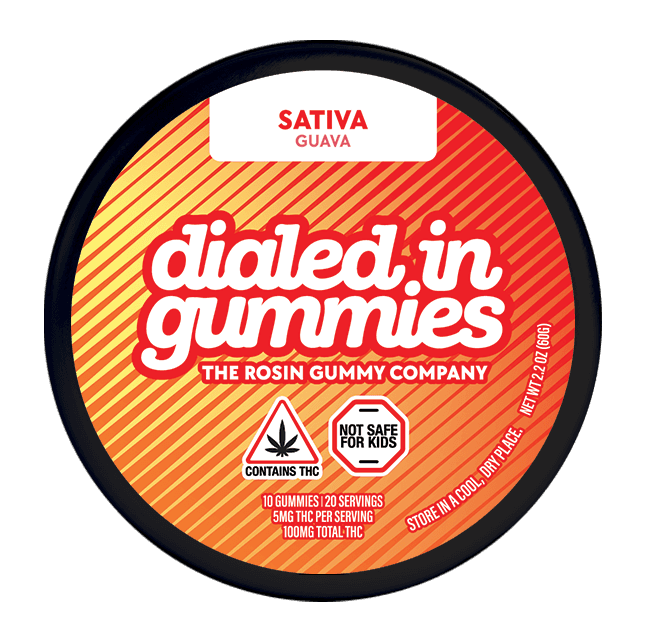Dialed In Guava Sativa Rosin Gummies 100mg 20pk