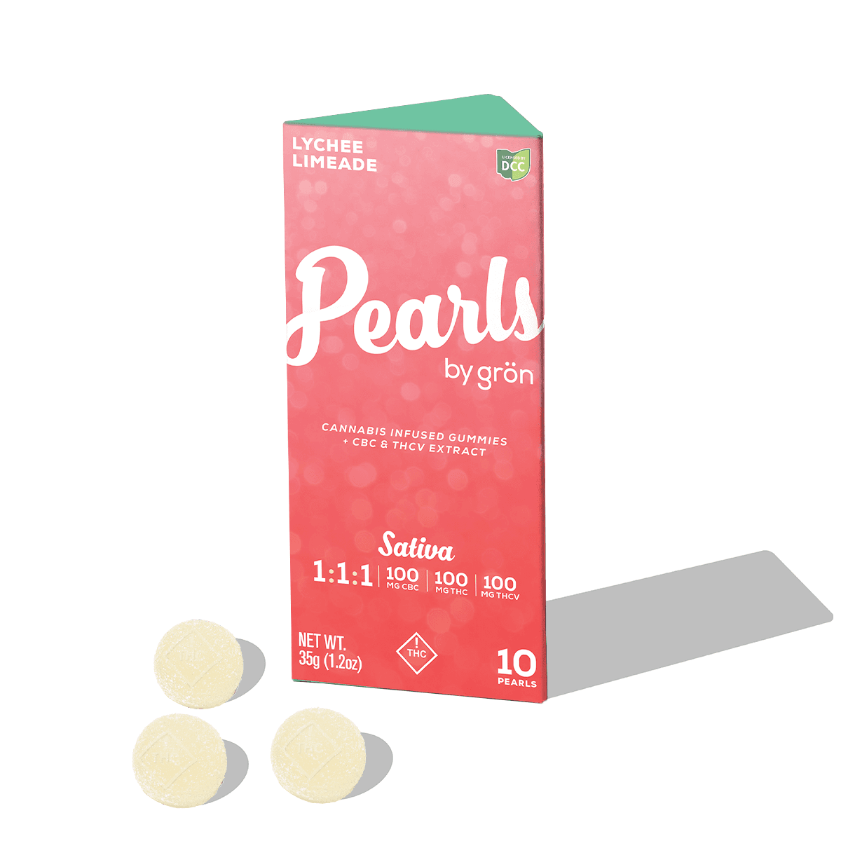 Lychee Limeade Pearls | 1:1:1 THC:THCv: CBC | 10 x 10mg