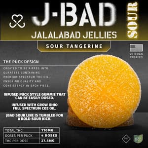 Sour Tangerine (Hybrid) - Gummies - 110mg - 4pk - JBAD