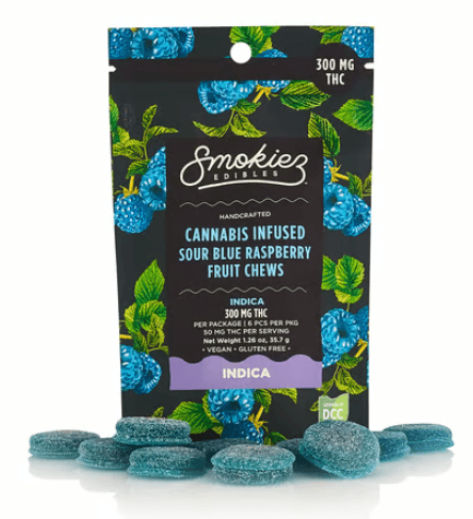 Smokiez: Sour Blue Raspberry - Gummies 6pk 295mg