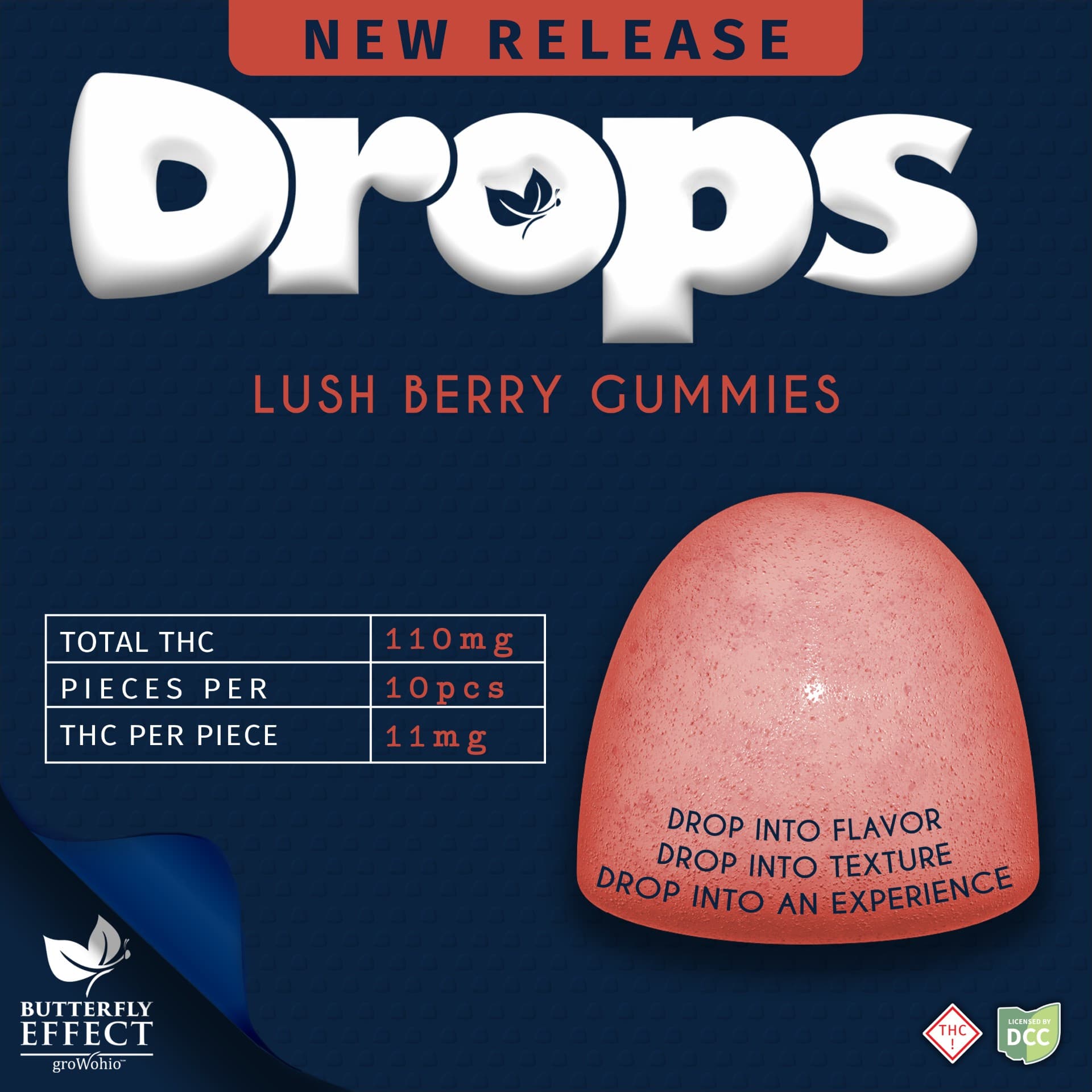 Lush Berry DROPS 110mg (Hybrid) | Butterfly Effect
