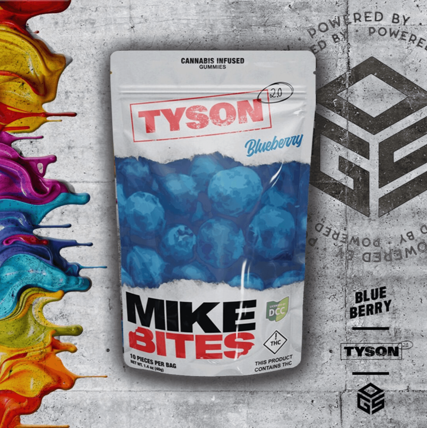 Blueberry Mike Bites - Gummies - 100mg (10pk) - Sativa
