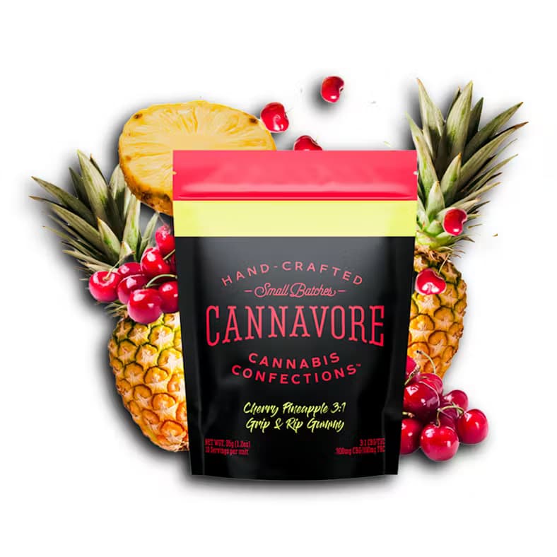 Cherry Pineapple 300mgcbg 100mgthc Gummies