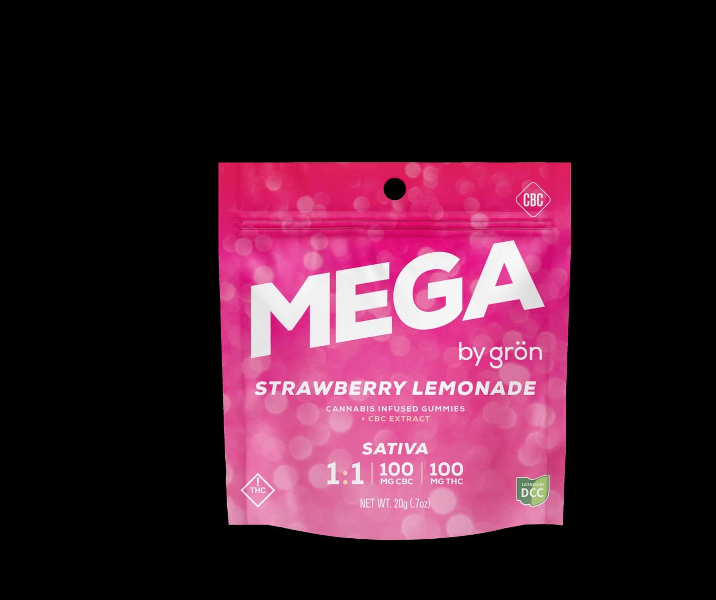 Gron | 1:1 CBC:THC Strawberry Lemonade Mega Pearl | 100mg | Sativa