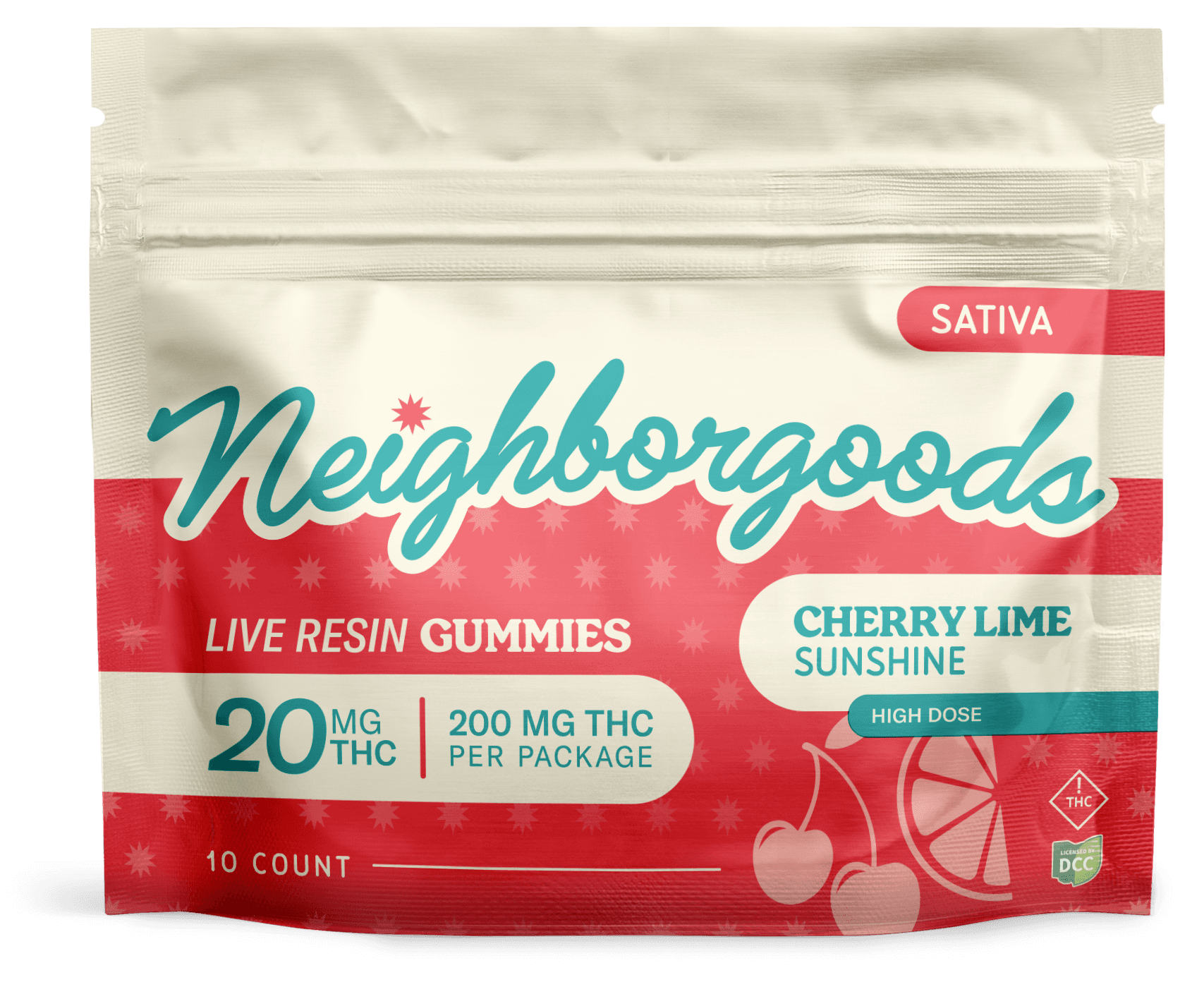 Neighborgoods - Cherry Lime Sunshine - Live Resin Gummies - 200mg (10pk) - Sativa