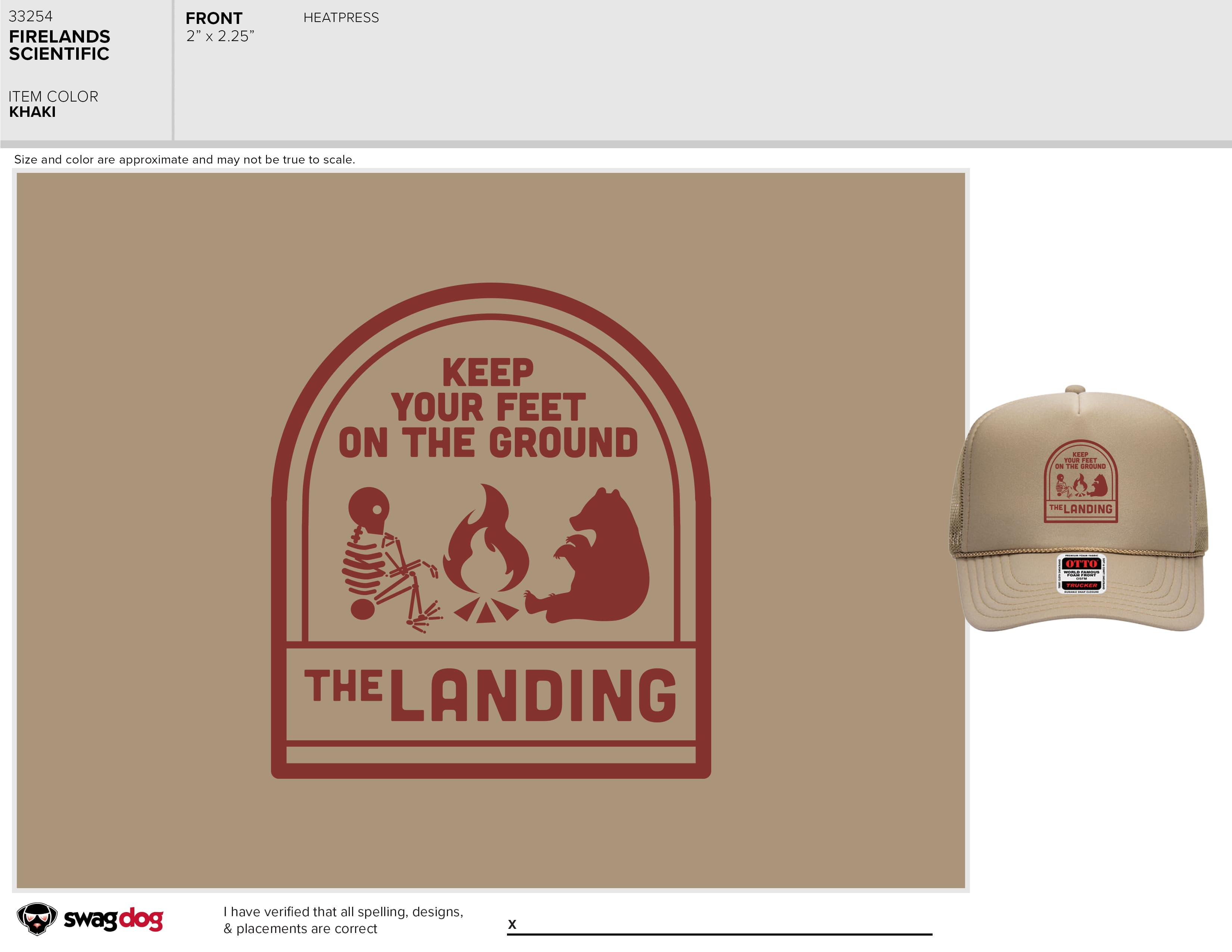 Hat- Campfire Khaki w/ Deep Red