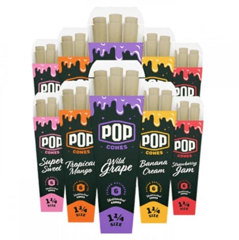 Unbleached Pre-Rolled Cones Terpene Infused Tropical Mango 1 1/4" Cones (6-Pack)