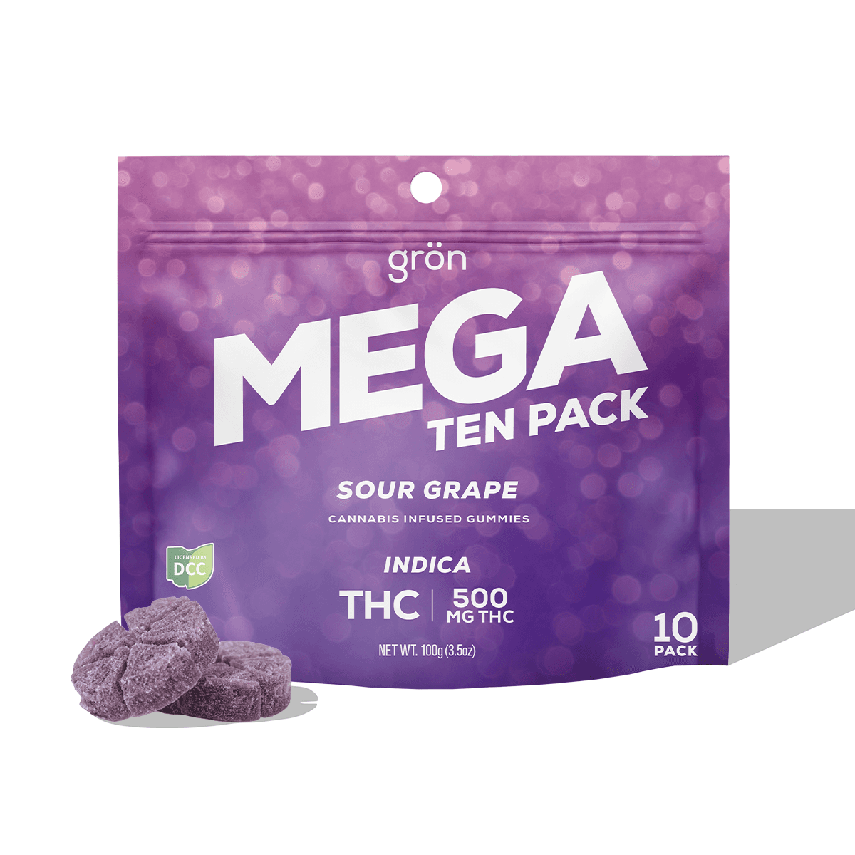 Sour Grape 10pc |  500mg Mega Gummie Pearl