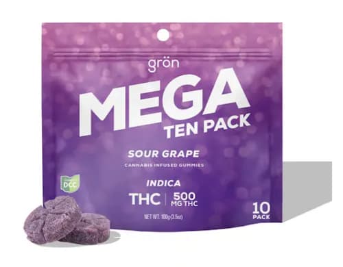 Gron | Sour Grape Mega Pearls | 10pk | 550mg | Indica