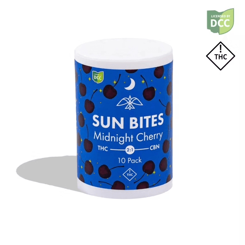 Midnight Cherry 2:1 THC:CBN Sunbites 110mg -10pk