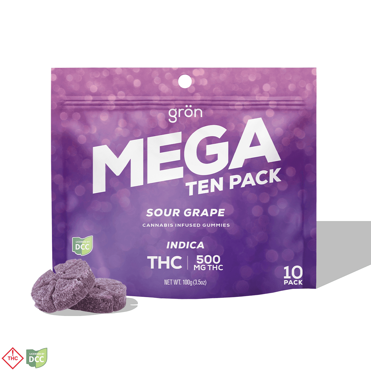 Sour Grape MEGA 10-Pack - THC - Indica [10pk] (500mg)